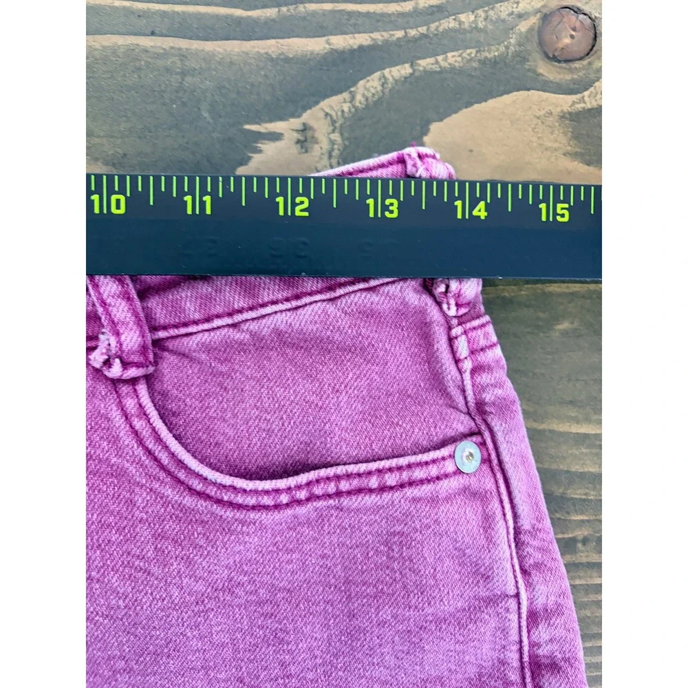 Anthropologie Pilcro Cut Off Jean Shorts Women 26 Purple Mid Rise Pockets - Picture 10 of 14
